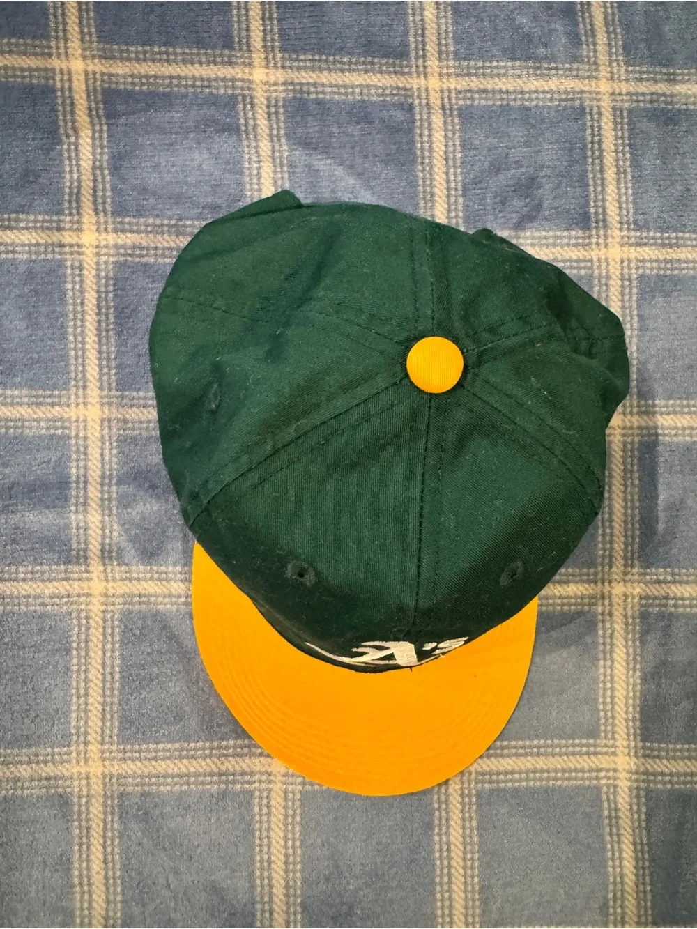 Mitchell & Ness Oakland A's Green and Yellow Kids Cap